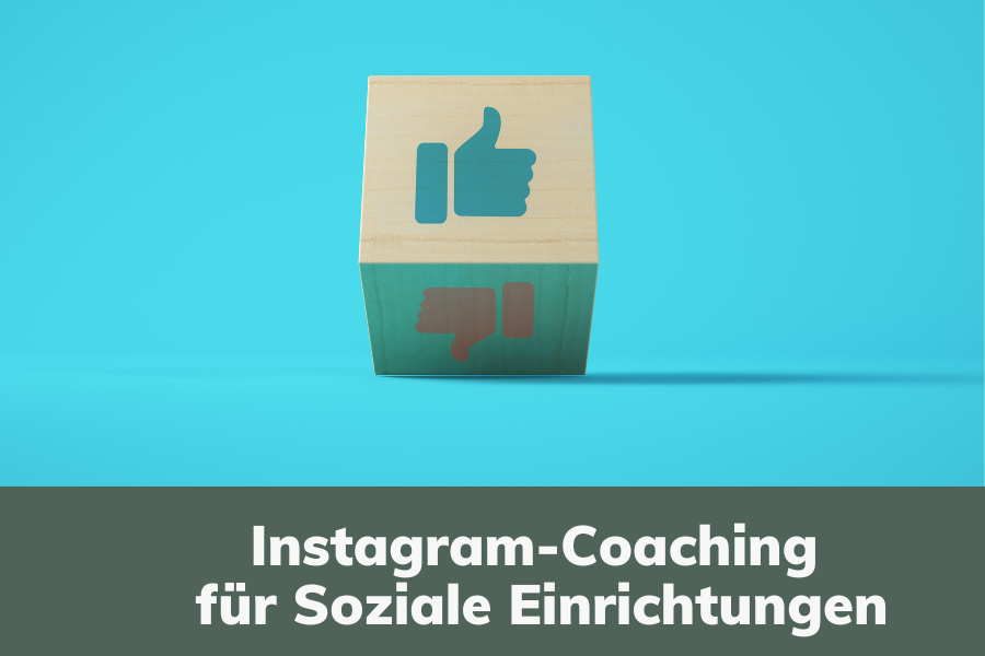 Profilfoto mit Textblock: Instagram-Coaching für soziale Einrichtungen im Bereich Pflege und Kita.